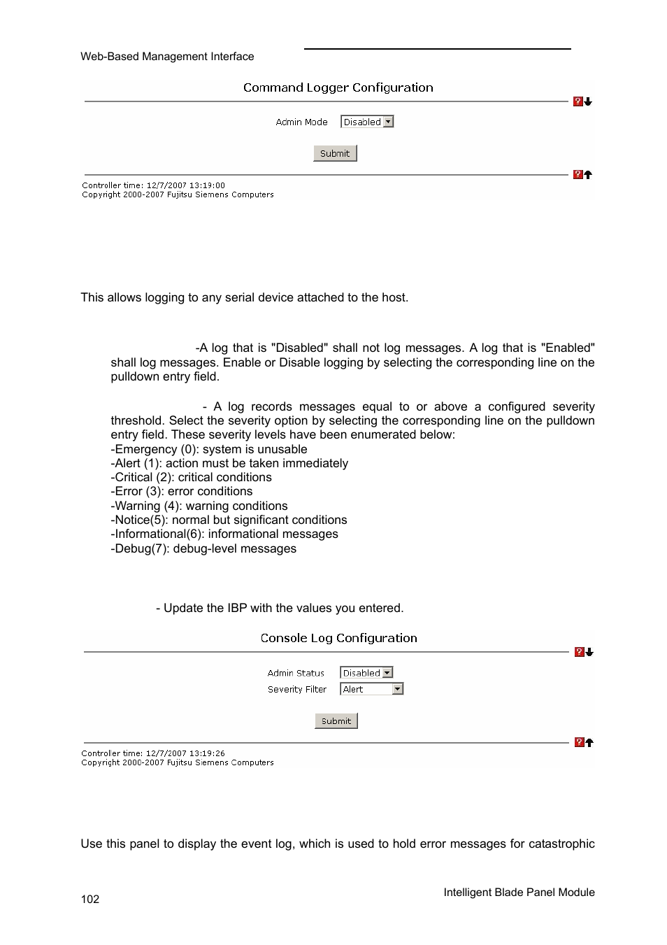 Extended configuration menu | FUJITSU PRIMERGY BX600 User Manual | Page 103 / 288