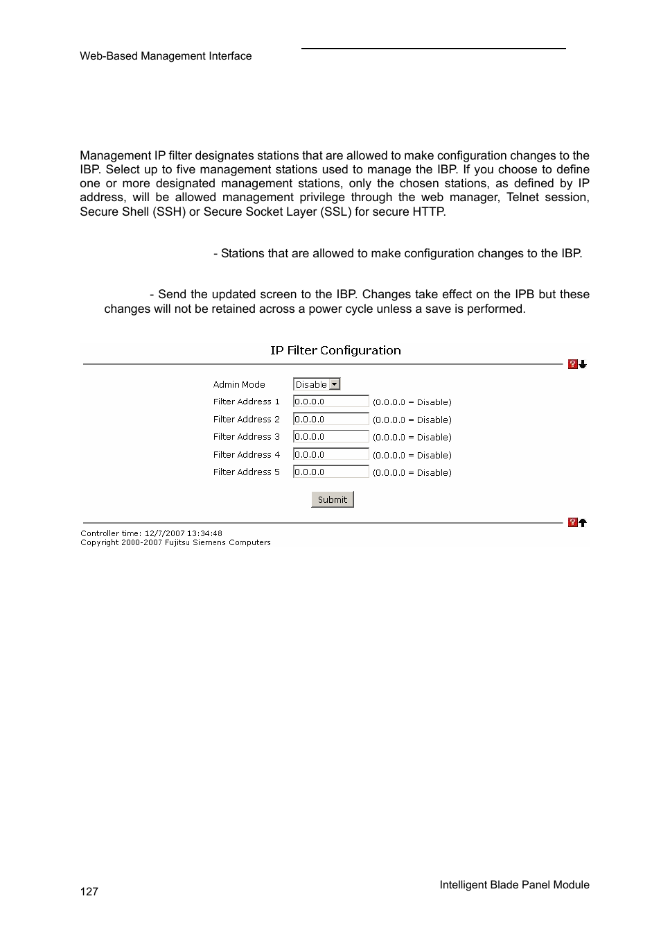 Extended configuration menu | FUJITSU PRIMERGY BX600 User Manual | Page 128 / 288