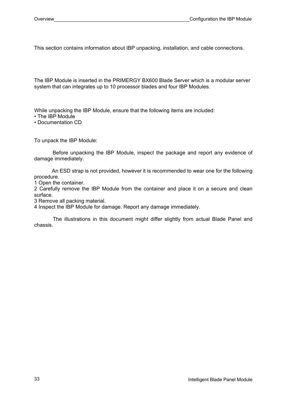 5 configuration the ibp module | FUJITSU PRIMERGY BX600 User Manual | Page 34 / 288