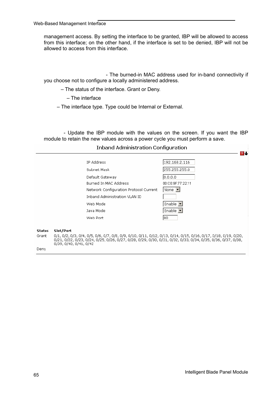 Panel settings menu | FUJITSU PRIMERGY BX600 User Manual | Page 66 / 288