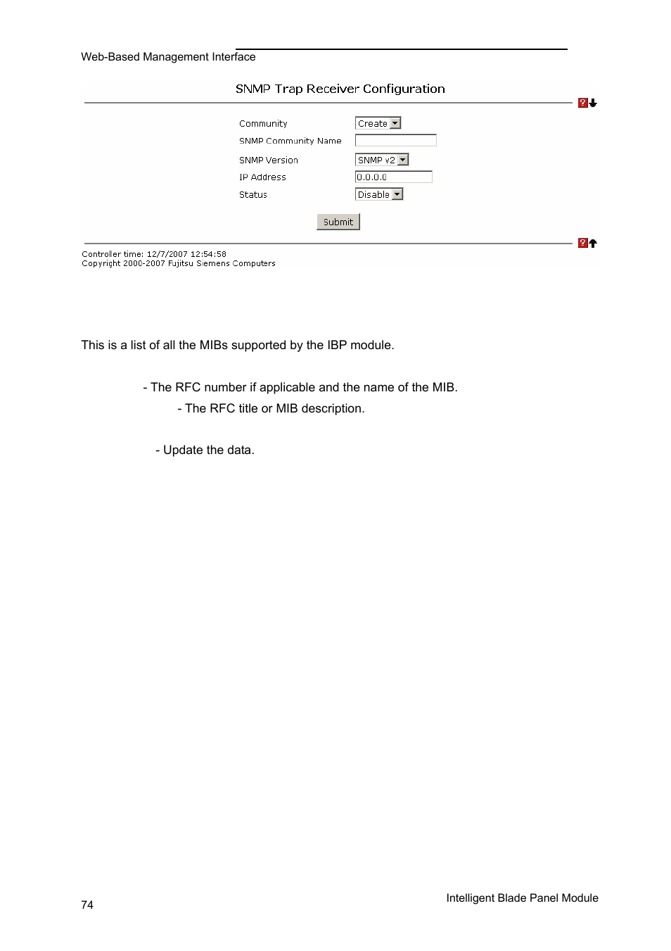 Panel settings menu | FUJITSU PRIMERGY BX600 User Manual | Page 75 / 288