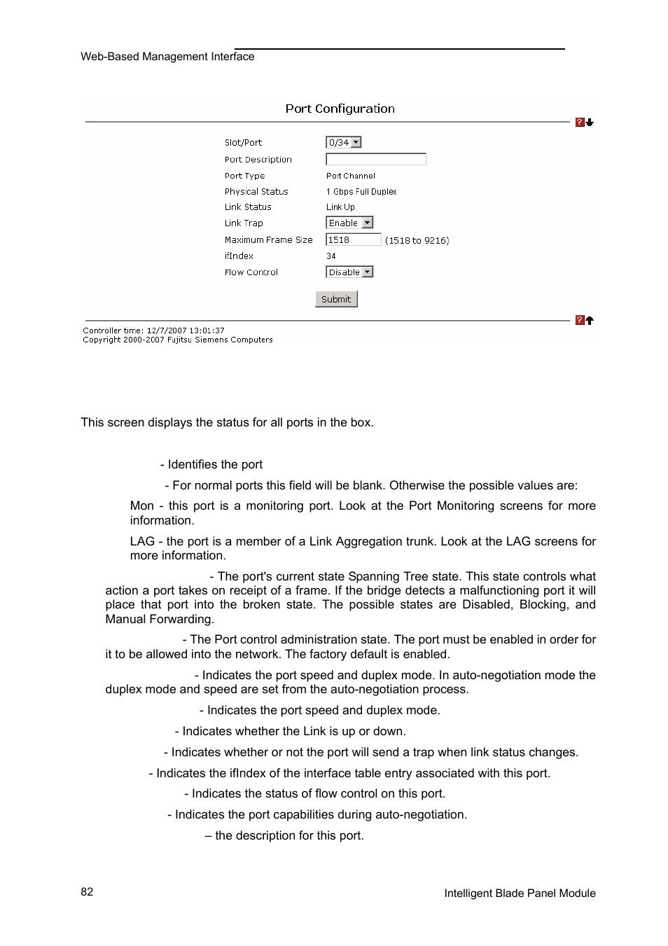 Panel settings menu | FUJITSU PRIMERGY BX600 User Manual | Page 83 / 288
