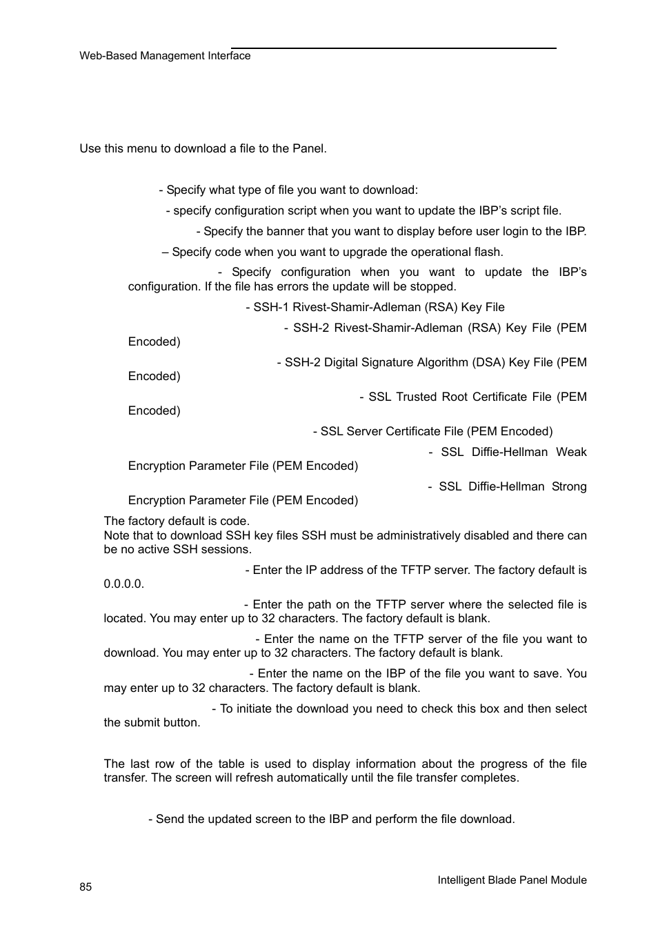 Panel settings menu | FUJITSU PRIMERGY BX600 User Manual | Page 86 / 288