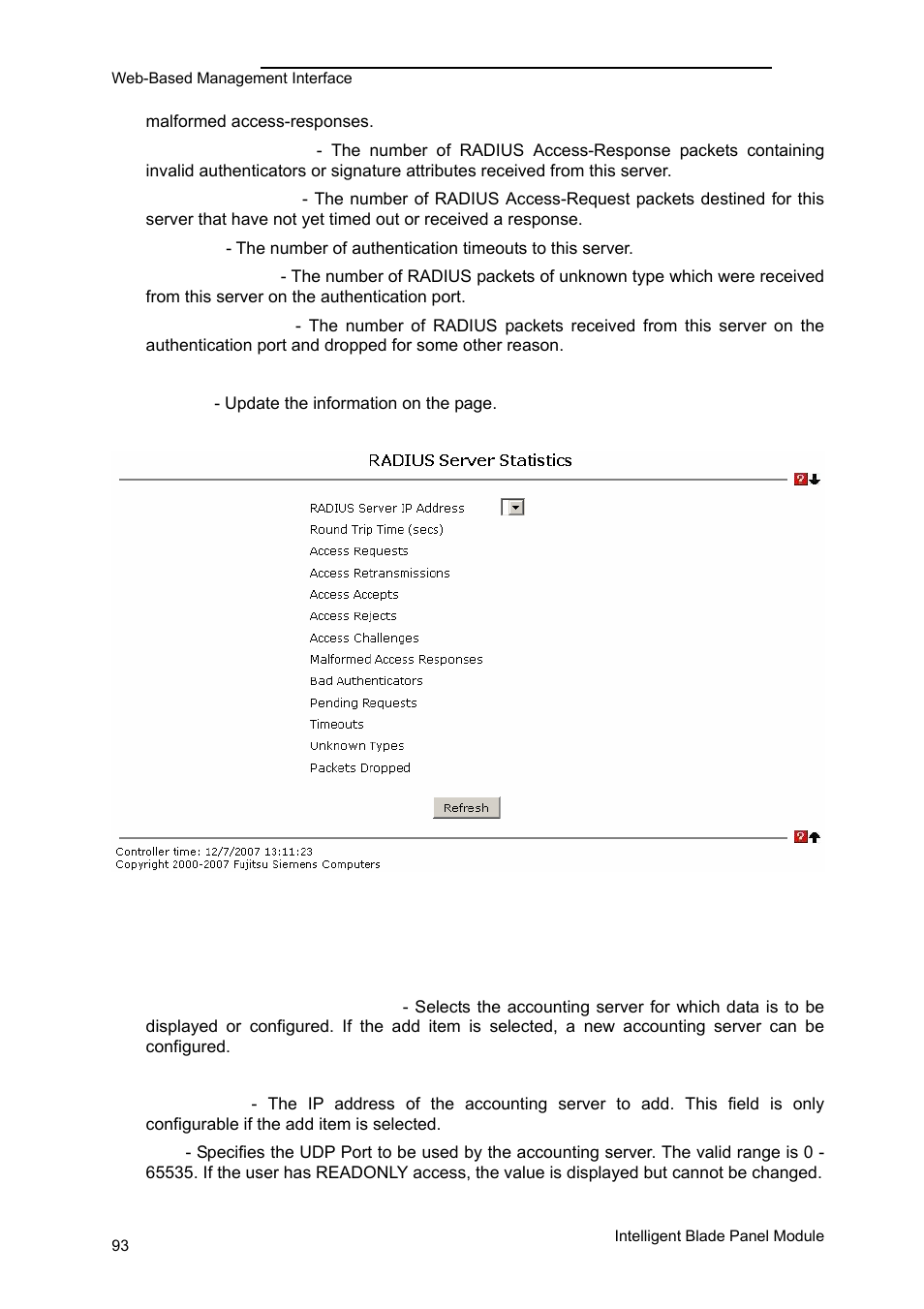 Security menu | FUJITSU PRIMERGY BX600 User Manual | Page 94 / 288