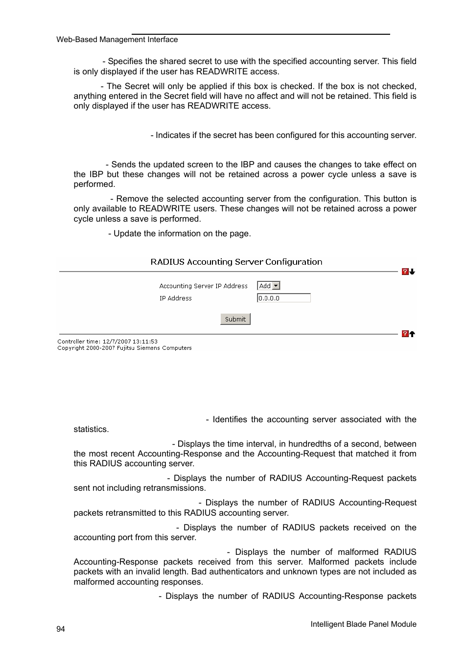 Security menu | FUJITSU PRIMERGY BX600 User Manual | Page 95 / 288