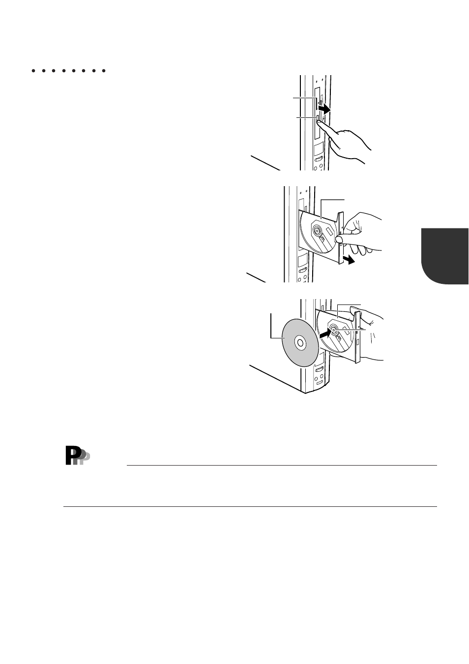 Mounting and dismounting a cd-rom disk, Point | FUJITSU DESKPOWER 6000 User Manual | Page 27 / 105