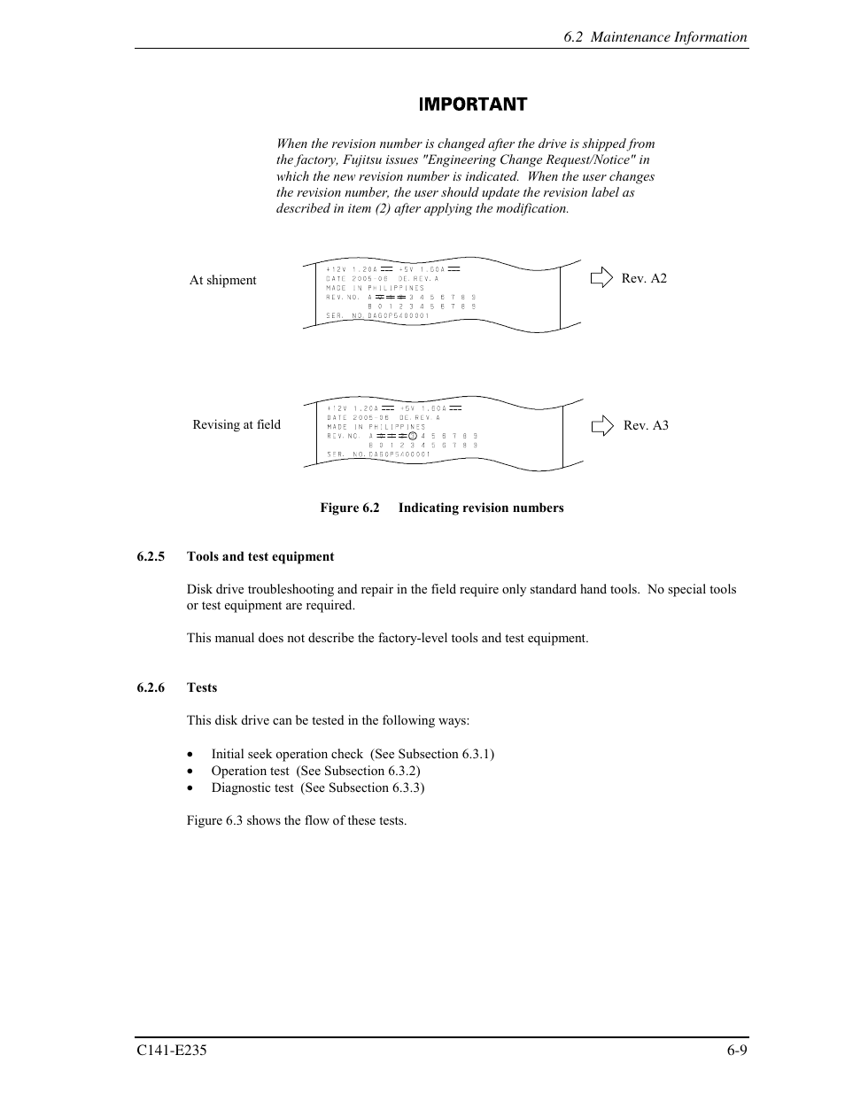 5 tools and test equipment, 6 tests | FUJITSU HARD DISK DRIVES MAW3147FC User Manual | Page 87 / 112