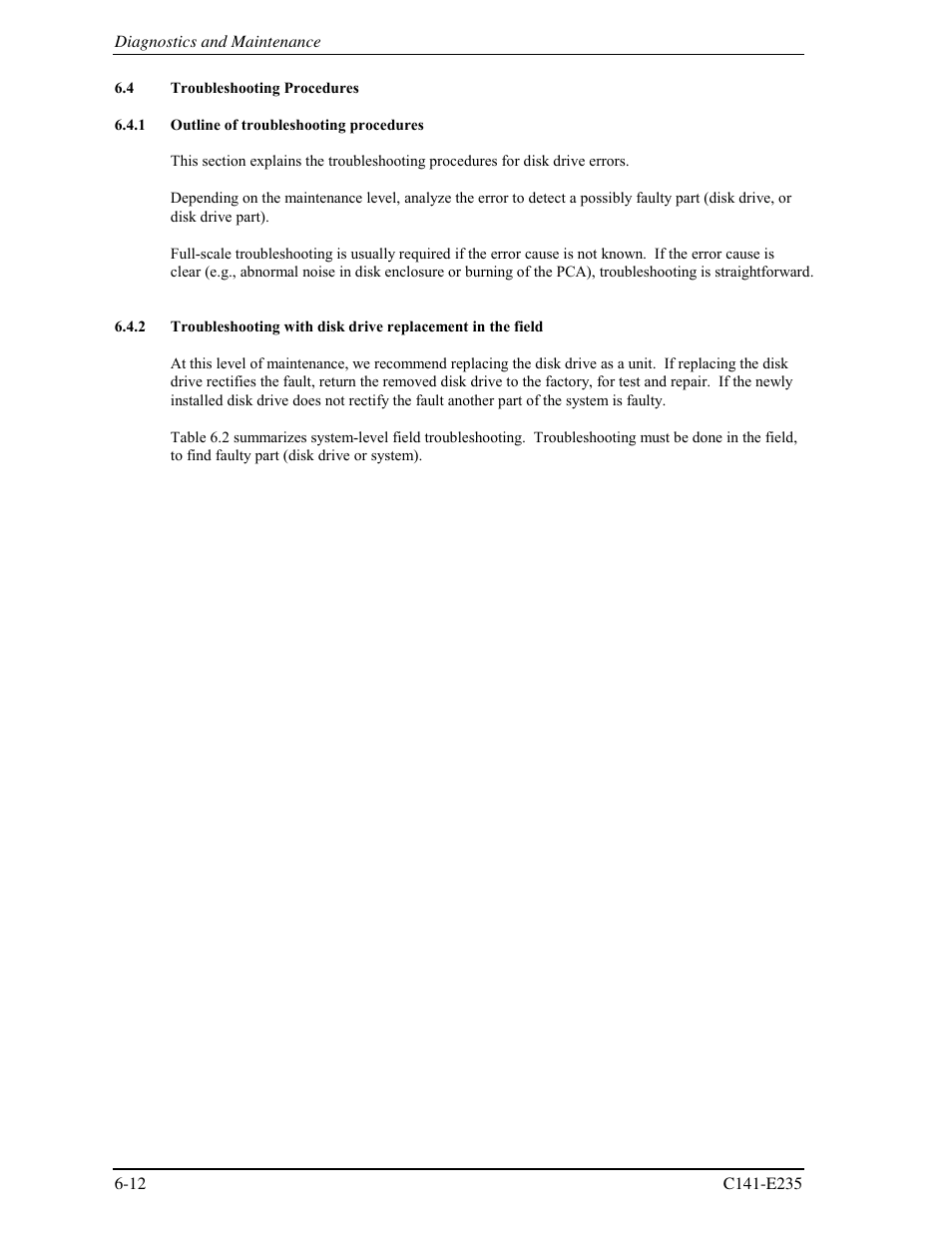 4 troubleshooting procedures, 1 outline of troubleshooting procedures | FUJITSU HARD DISK DRIVES MAW3147FC User Manual | Page 90 / 112
