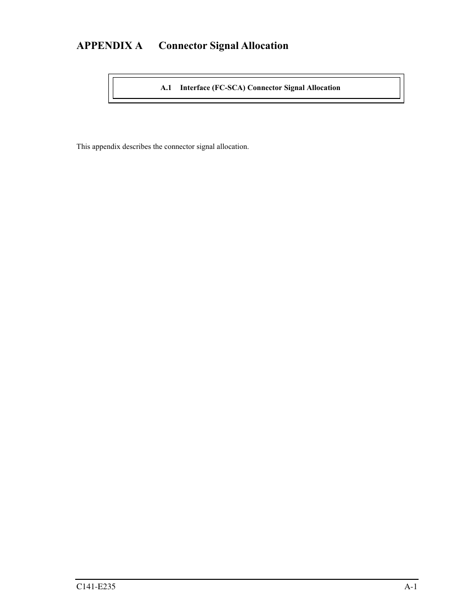 Appendix a connector signal allocation | FUJITSU HARD DISK DRIVES MAW3147FC User Manual | Page 99 / 112
