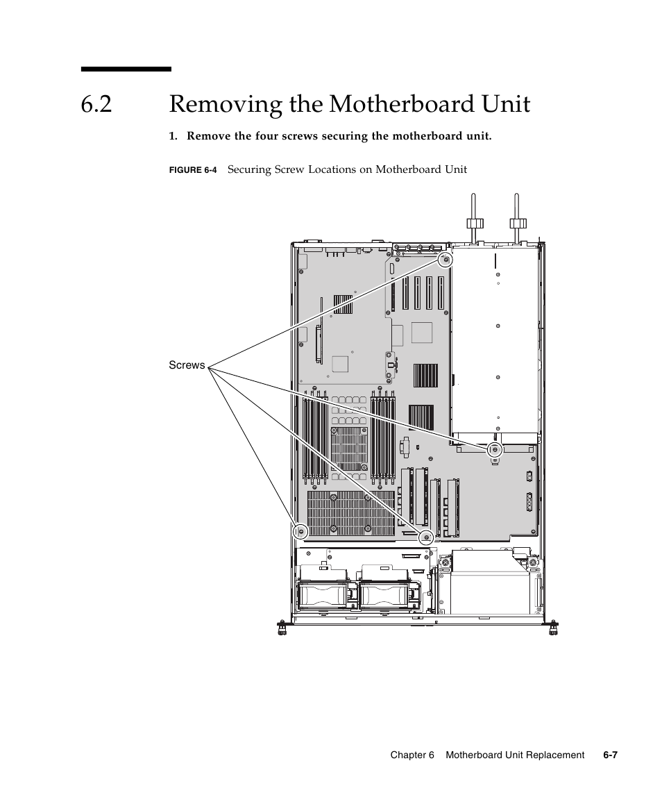 2 removing the motherboard unit, Removing the motherboard unit | FUJITSU SPARC Enterprise Server M3000 User Manual | Page 101 / 202