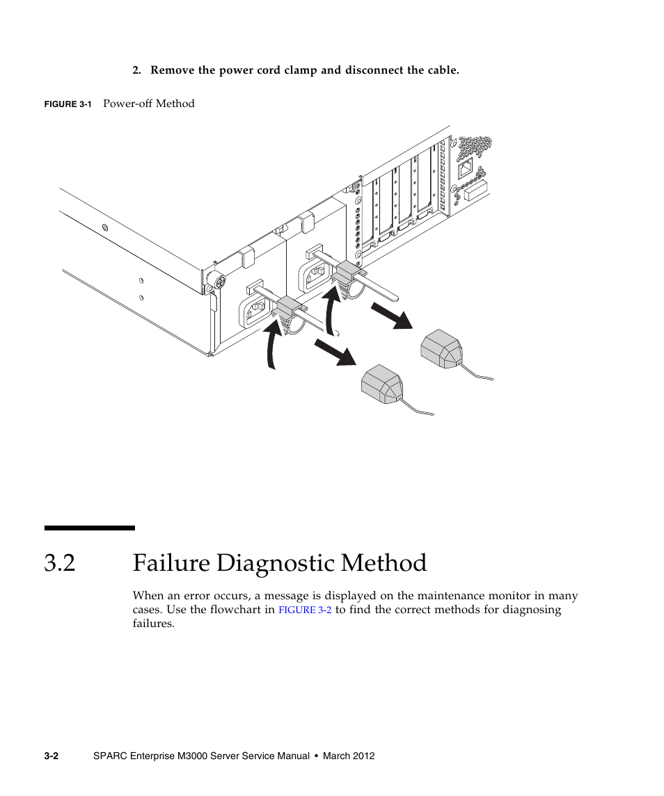 2 failure diagnostic method, Failure diagnostic method | FUJITSU SPARC Enterprise Server M3000 User Manual | Page 40 / 202