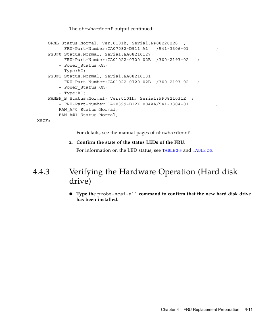 Verifying the hardware operation (hard disk drive) | FUJITSU SPARC Enterprise Server M3000 User Manual | Page 79 / 202