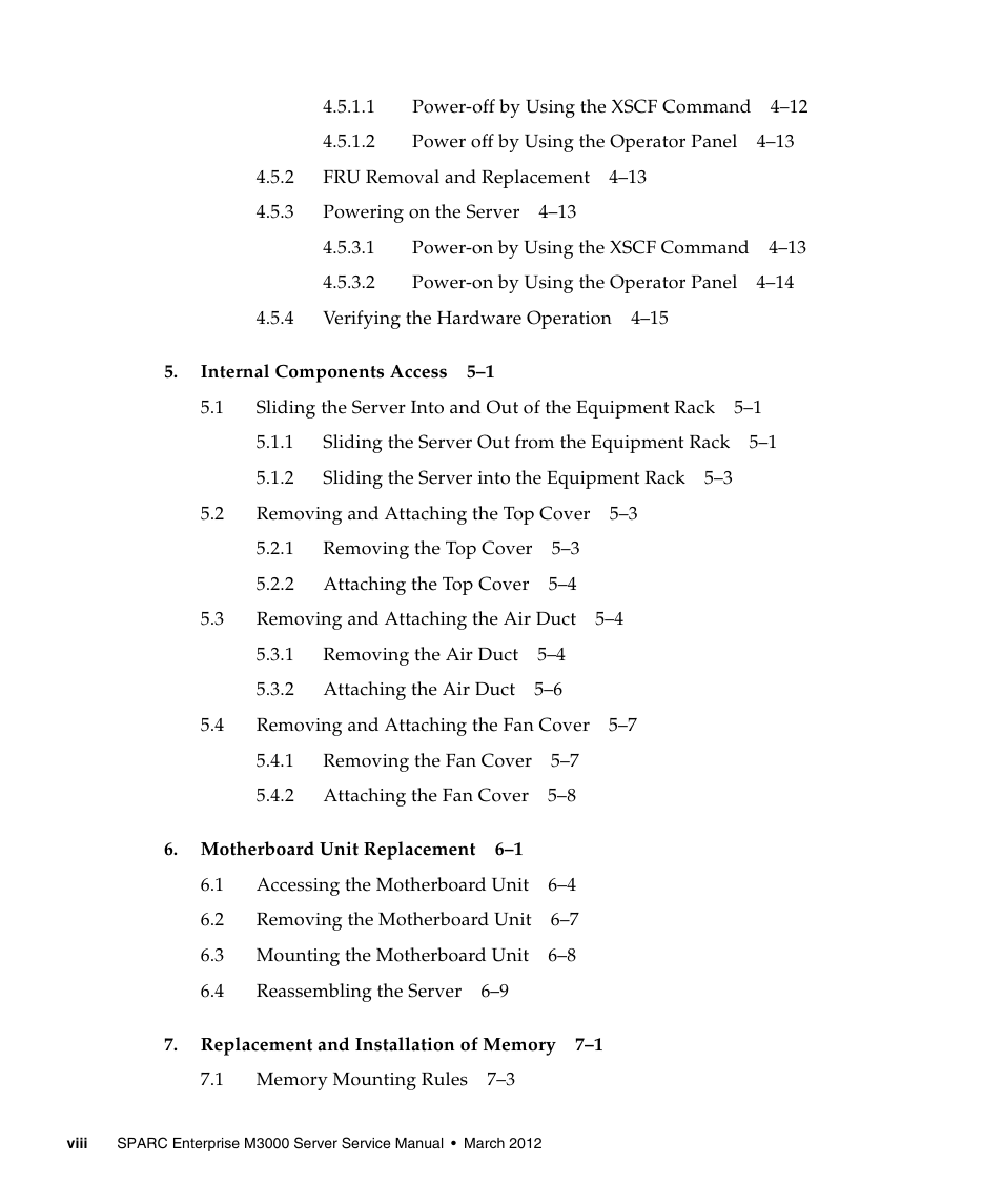 FUJITSU SPARC Enterprise Server M3000 User Manual | Page 8 / 202