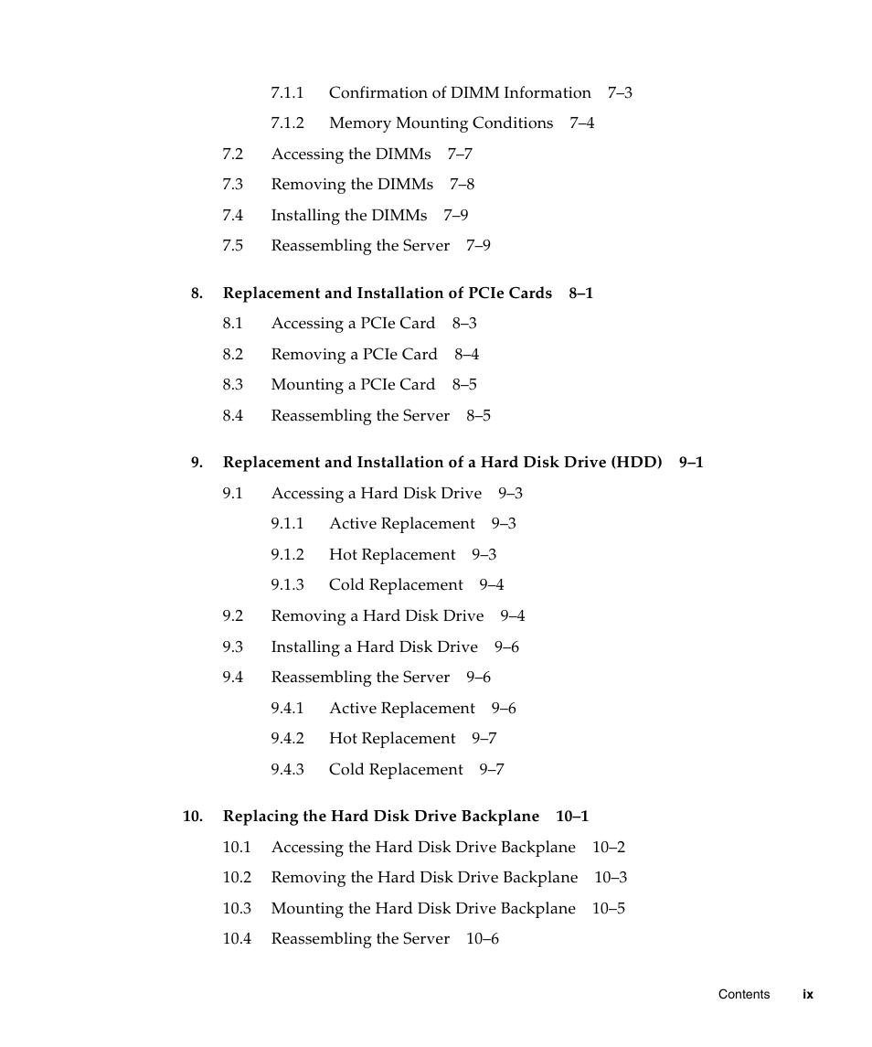 FUJITSU SPARC Enterprise Server M3000 User Manual | Page 9 / 202