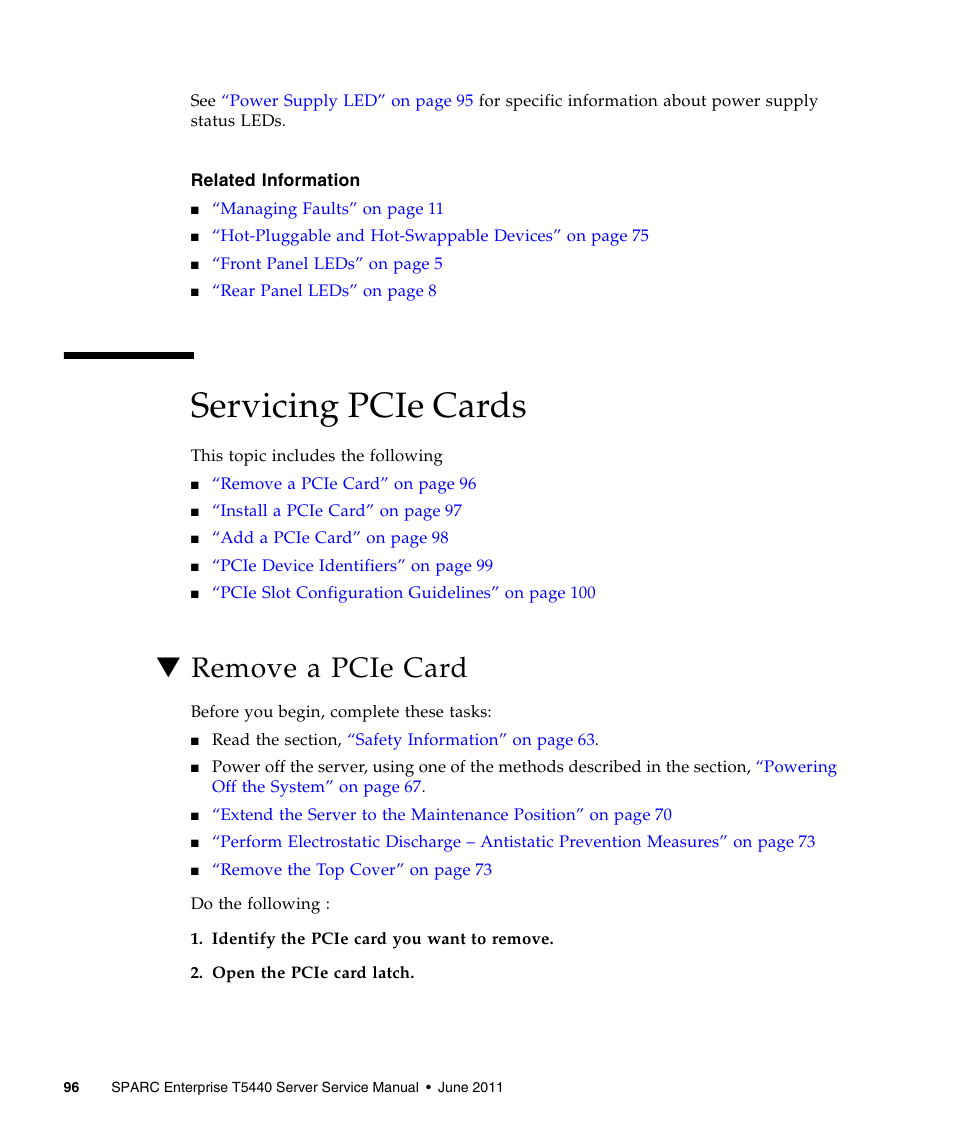 Servicing pcie cards, Remove a pcie card | FUJITSU T5440 User Manual | Page 118 / 212