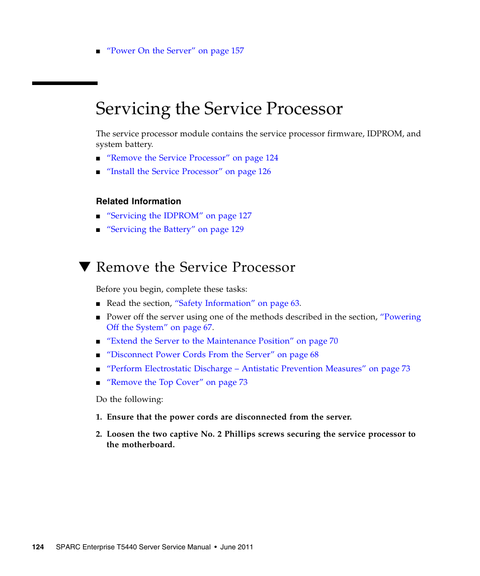 Servicing the service processor, Remove the service processor | FUJITSU T5440 User Manual | Page 146 / 212
