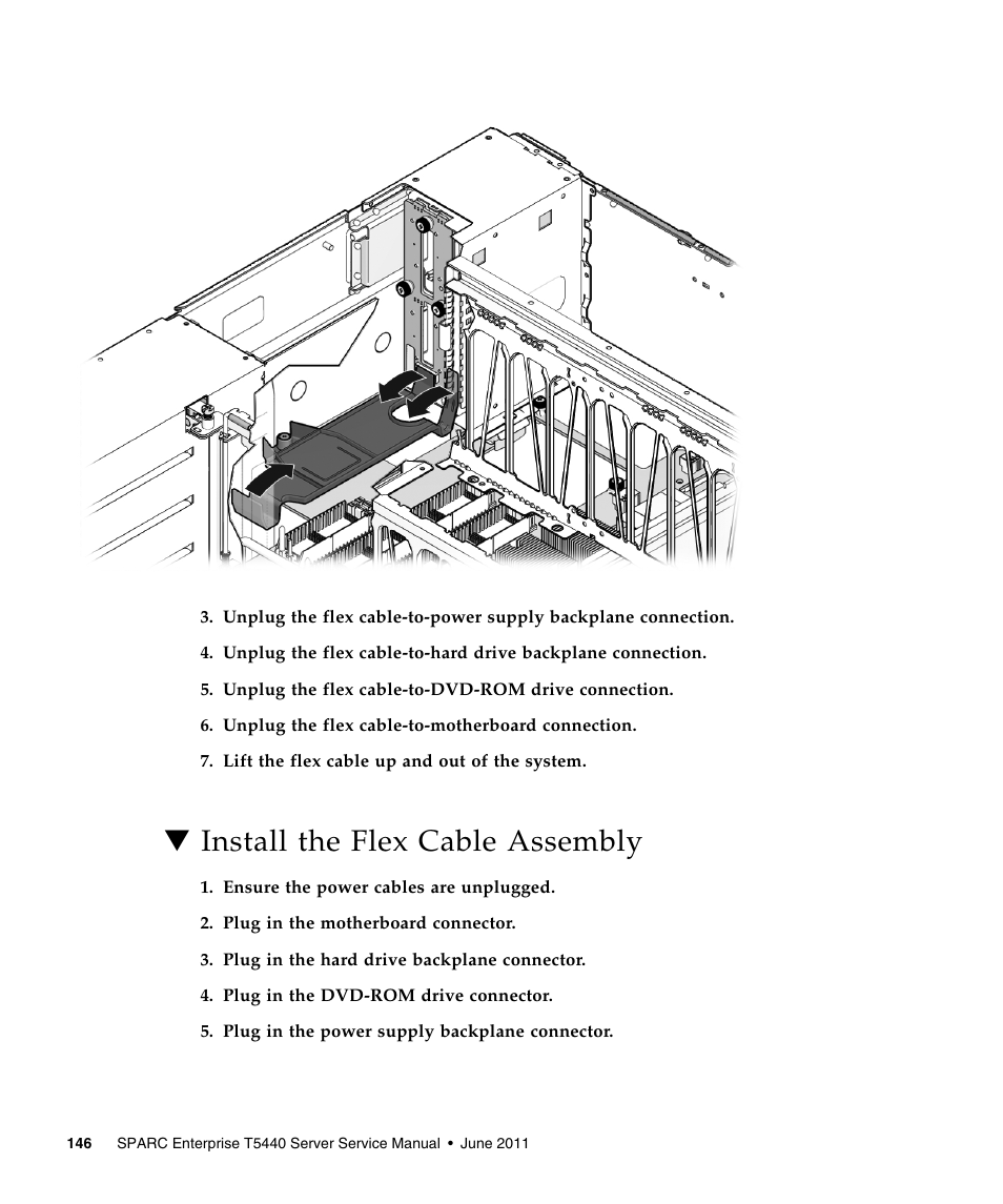 Install the flex cable assembly | FUJITSU T5440 User Manual | Page 168 / 212