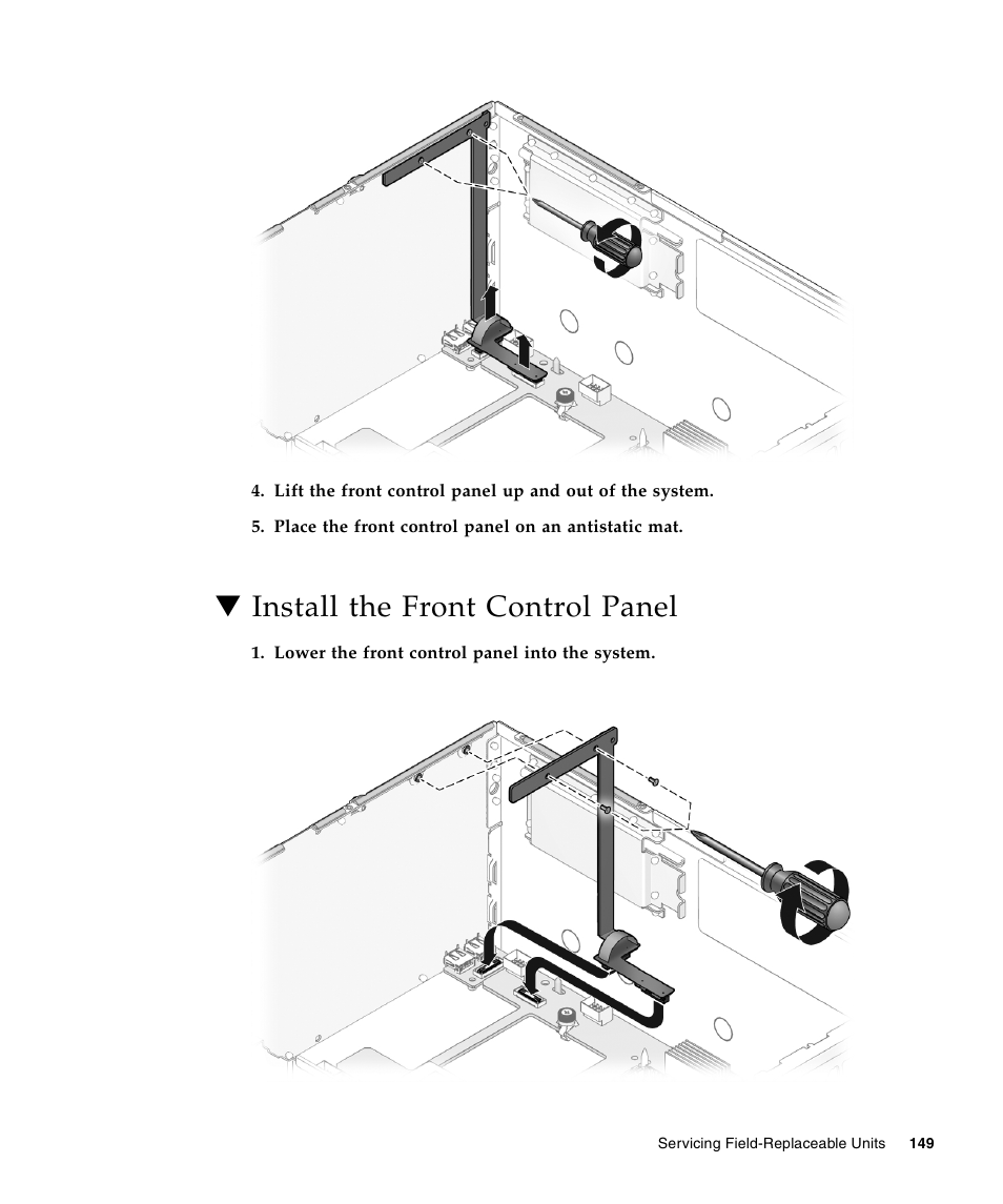 Install the front control panel | FUJITSU T5440 User Manual | Page 171 / 212