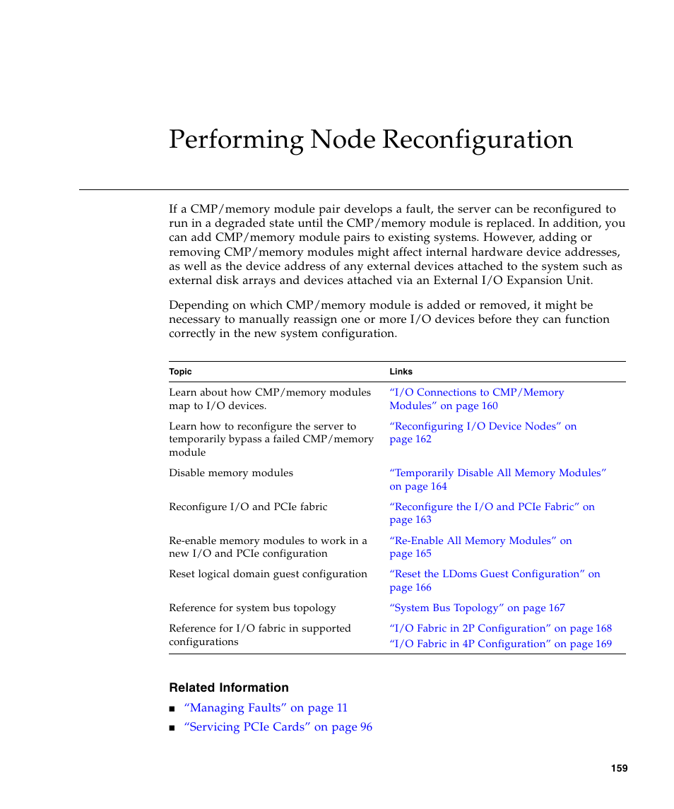 Performing node reconfiguration | FUJITSU T5440 User Manual | Page 181 / 212