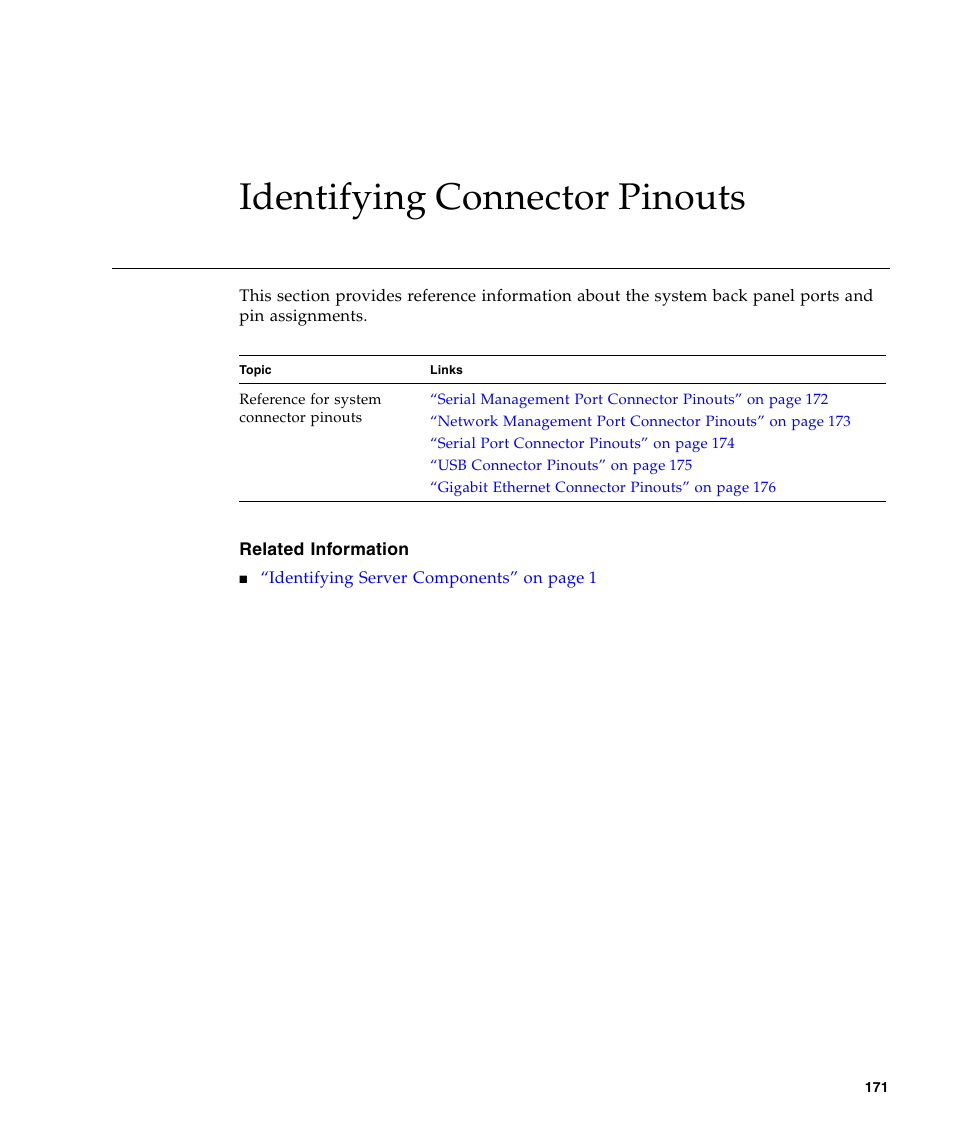 Identifying connector pinouts | FUJITSU T5440 User Manual | Page 193 / 212