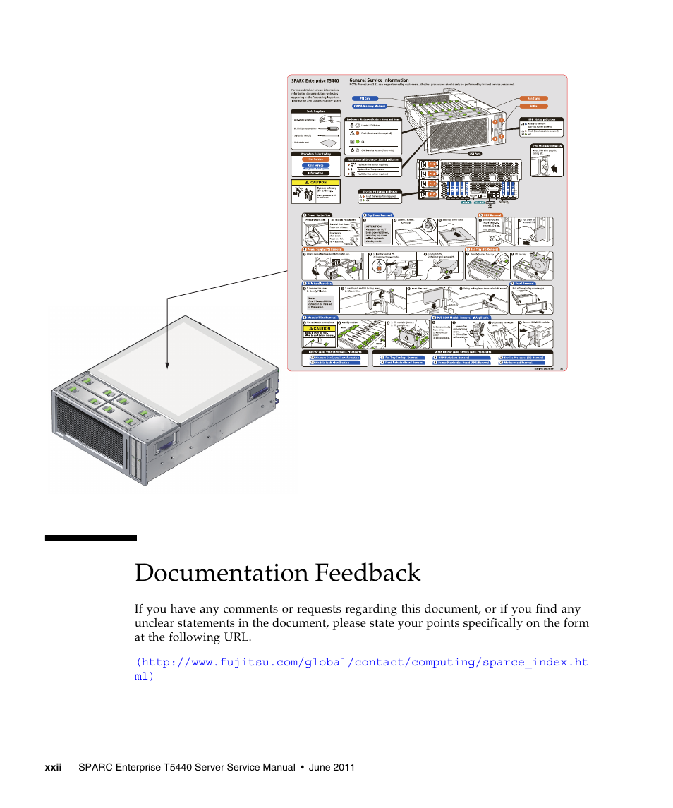 Documentation feedback | FUJITSU T5440 User Manual | Page 22 / 212