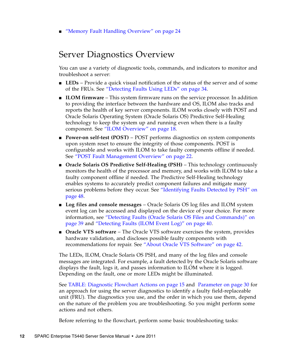 Server diagnostics overview | FUJITSU T5440 User Manual | Page 34 / 212