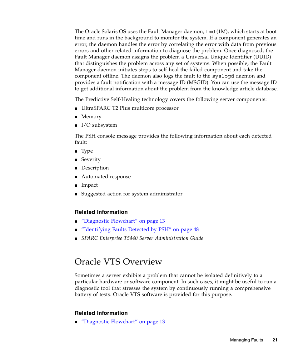 Oracle vts overview | FUJITSU T5440 User Manual | Page 43 / 212