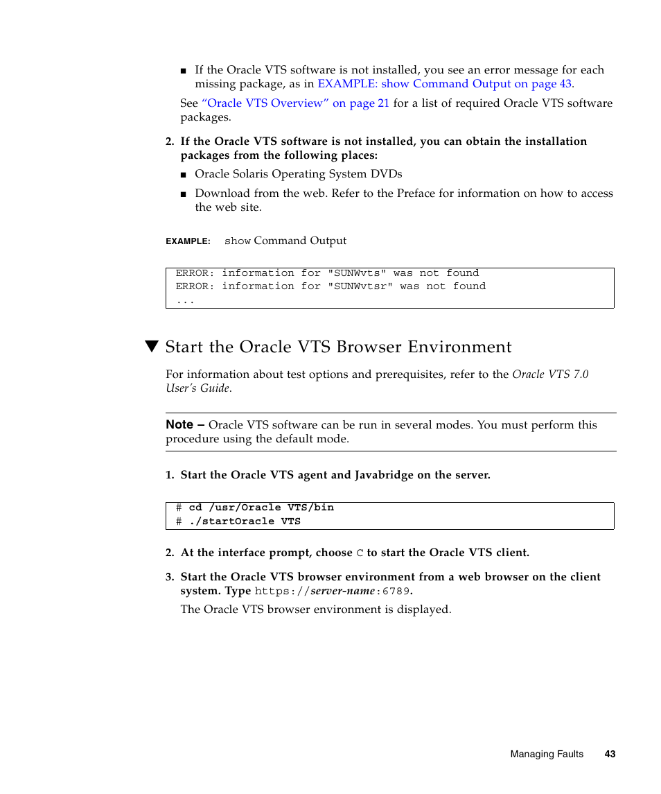 Start the oracle vts browser environment | FUJITSU T5440 User Manual | Page 65 / 212