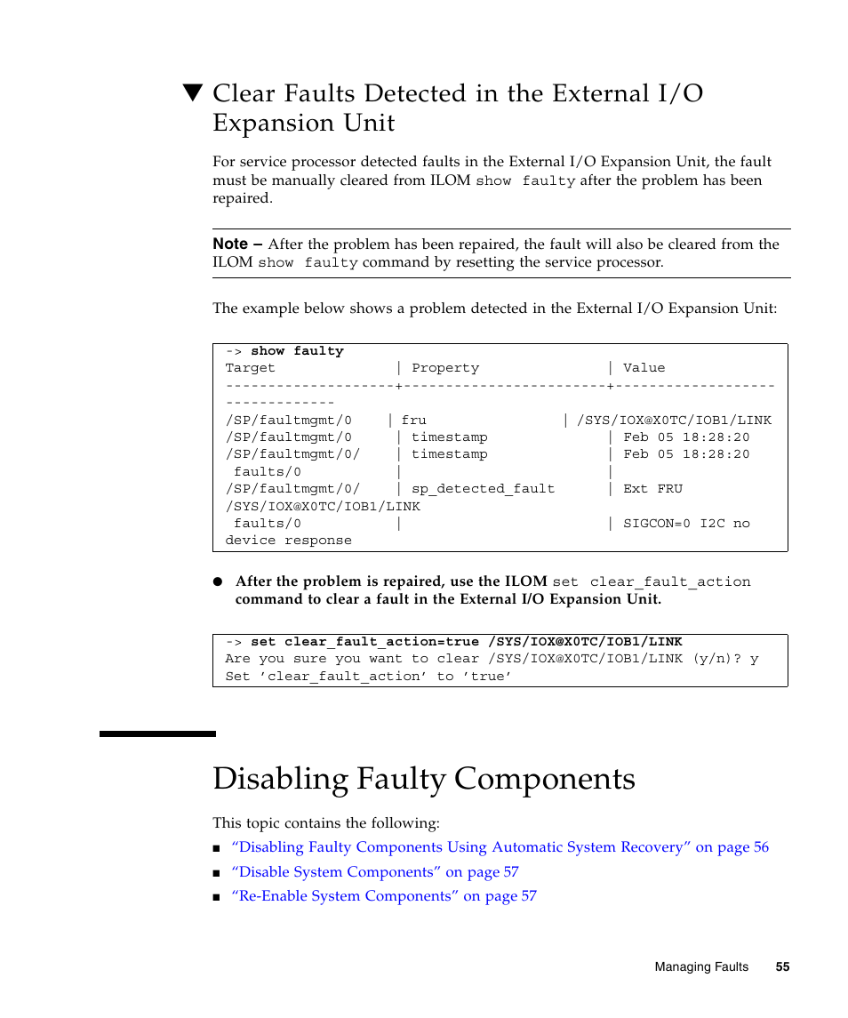 Disabling faulty components | FUJITSU T5440 User Manual | Page 77 / 212