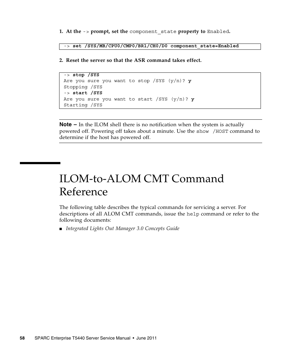 Ilom-to-alom cmt command reference | FUJITSU T5440 User Manual | Page 80 / 212