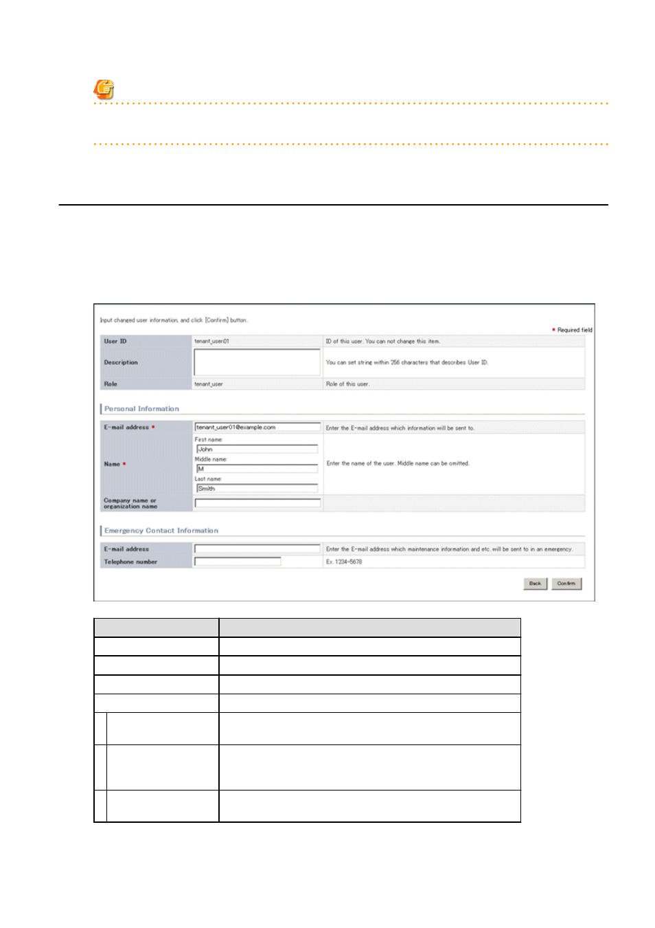 2 changing user information, When clicked, displays the, Modiry account window | Used to change user | FUJITSU Service View Resource Orchestrator Cloud Edition V3.0.0 User Manual | Page 96 / 102