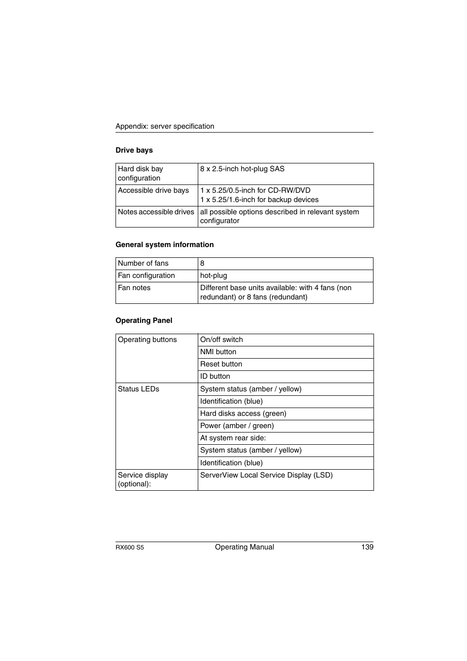 FUJITSU PRIMERGY RX600 S5 User Manual | Page 139 / 148