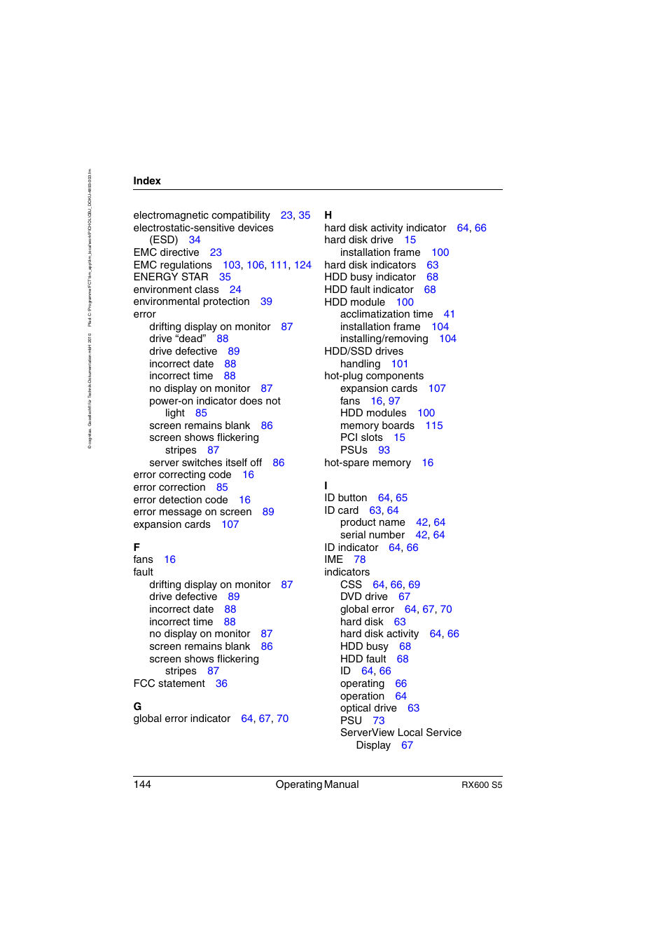 FUJITSU PRIMERGY RX600 S5 User Manual | Page 144 / 148