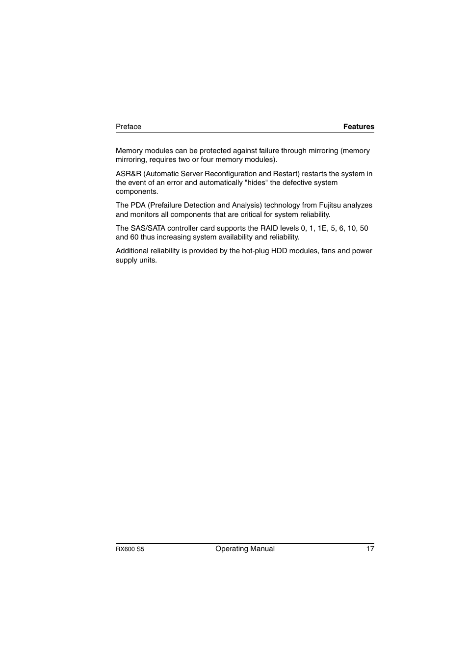 FUJITSU PRIMERGY RX600 S5 User Manual | Page 17 / 148