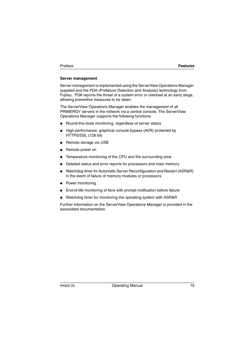 FUJITSU PRIMERGY RX600 S5 User Manual | Page 19 / 148