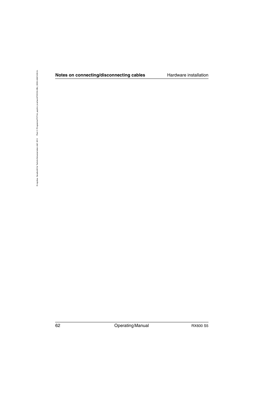 62 operating manual, Rx600 s5 | FUJITSU PRIMERGY RX600 S5 User Manual | Page 62 / 148