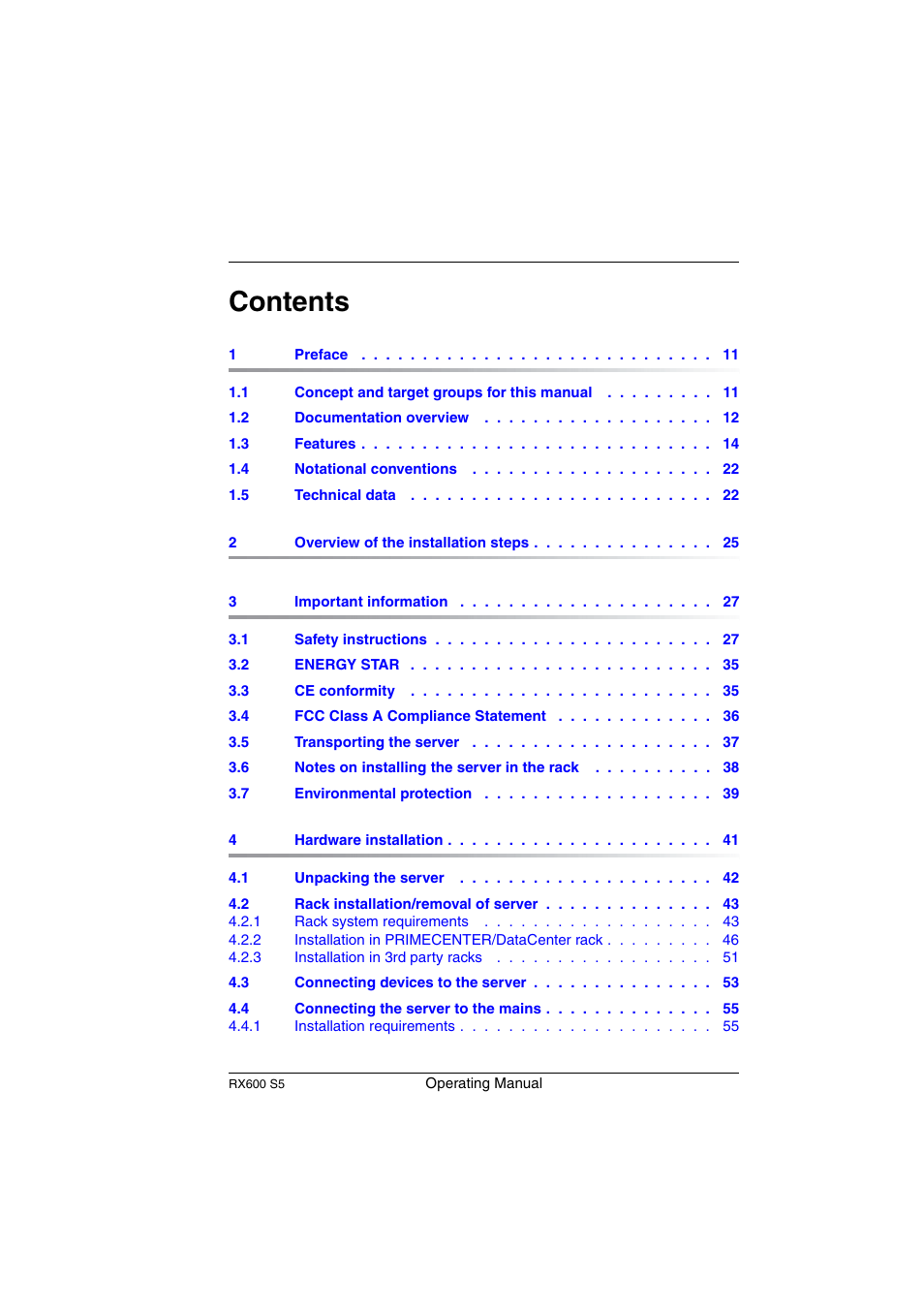 FUJITSU PRIMERGY RX600 S5 User Manual | Page 7 / 148