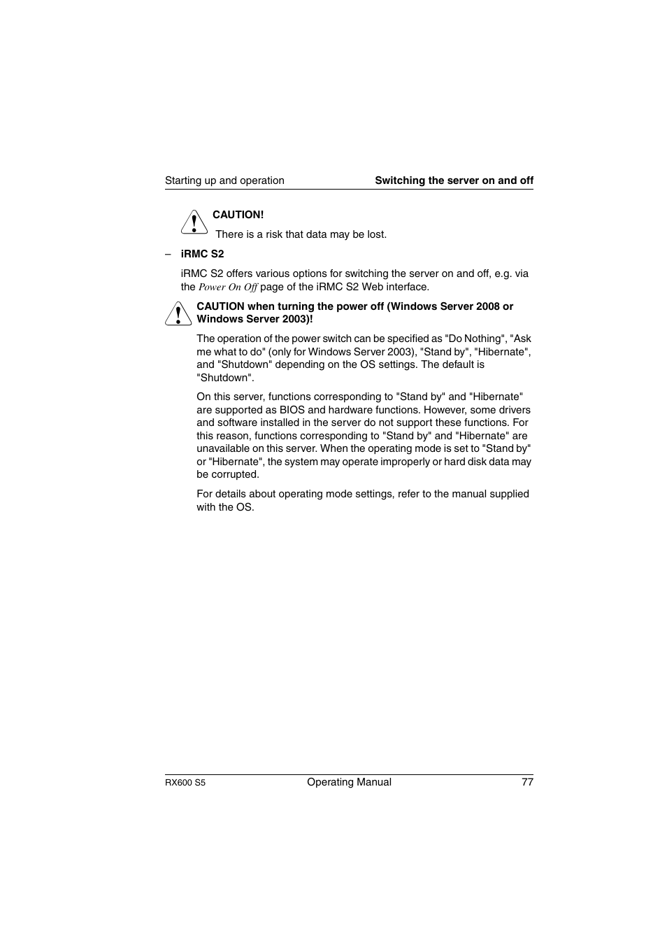FUJITSU PRIMERGY RX600 S5 User Manual | Page 77 / 148