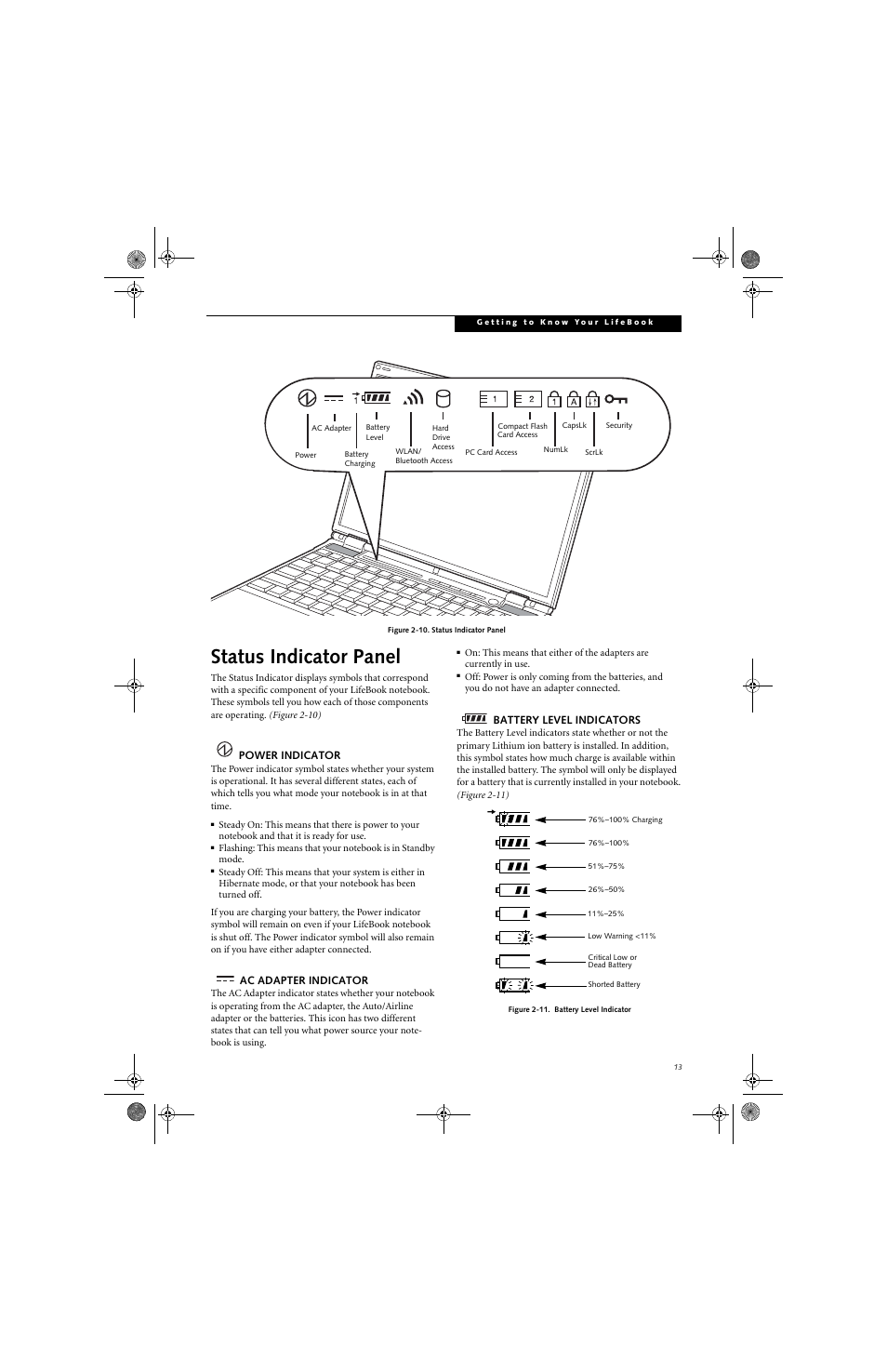 Status indicator panel | FUJITSU B6220 User Manual | Page 21 / 128