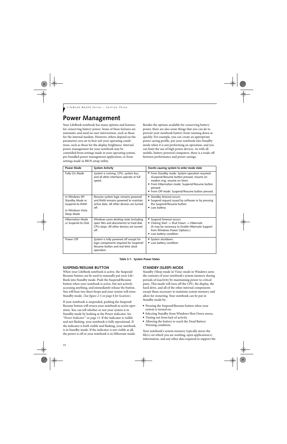Power management | FUJITSU B6220 User Manual | Page 42 / 128