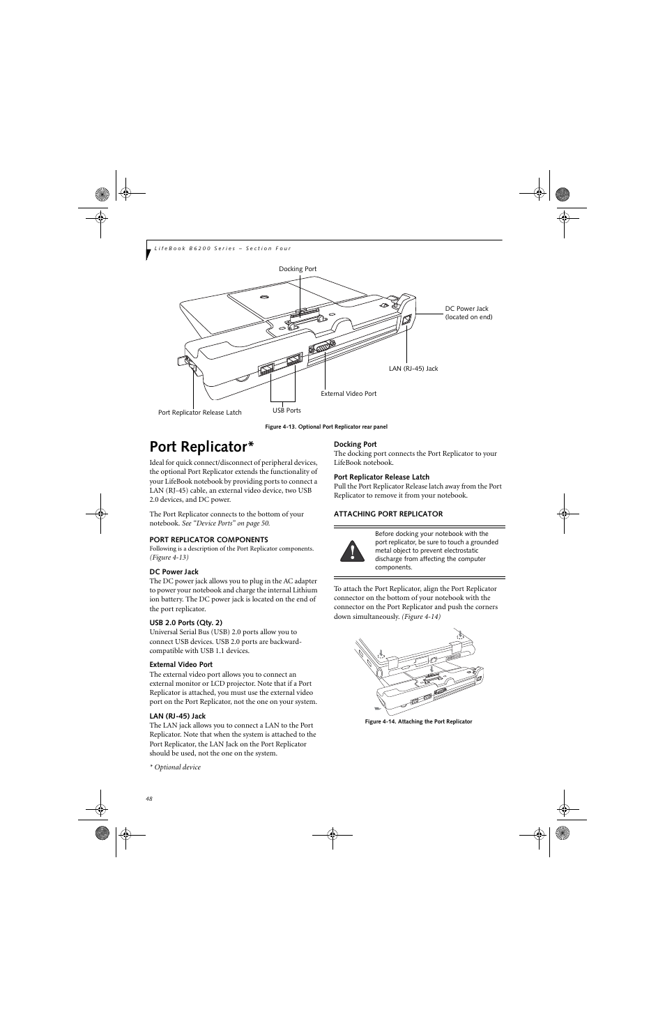 Port replicator | FUJITSU B6220 User Manual | Page 56 / 128