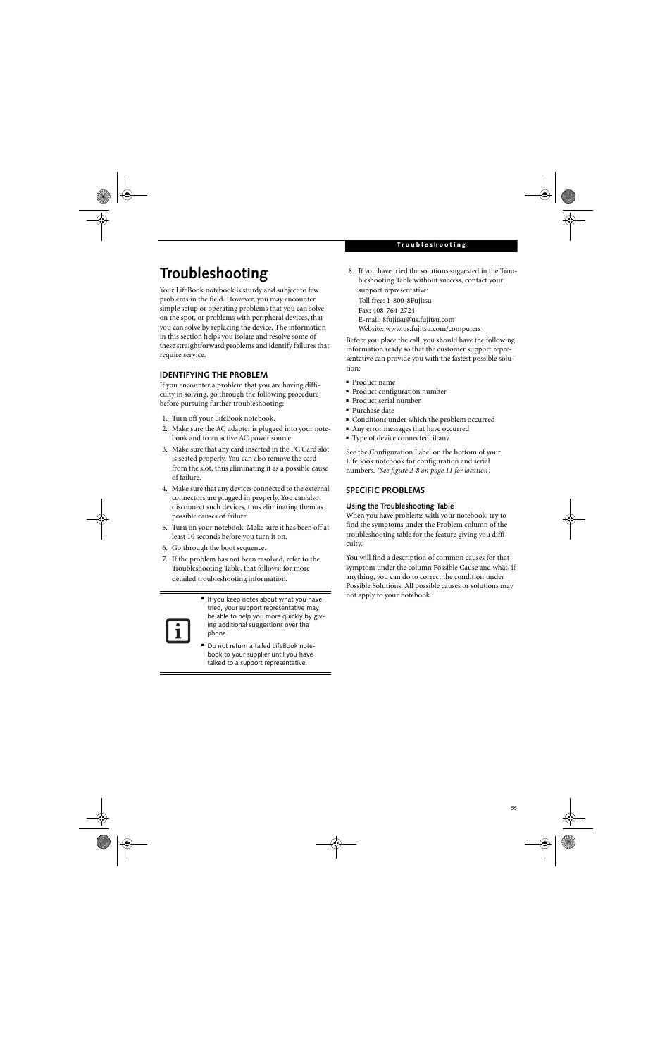 Troubleshooting | FUJITSU B6220 User Manual | Page 63 / 128