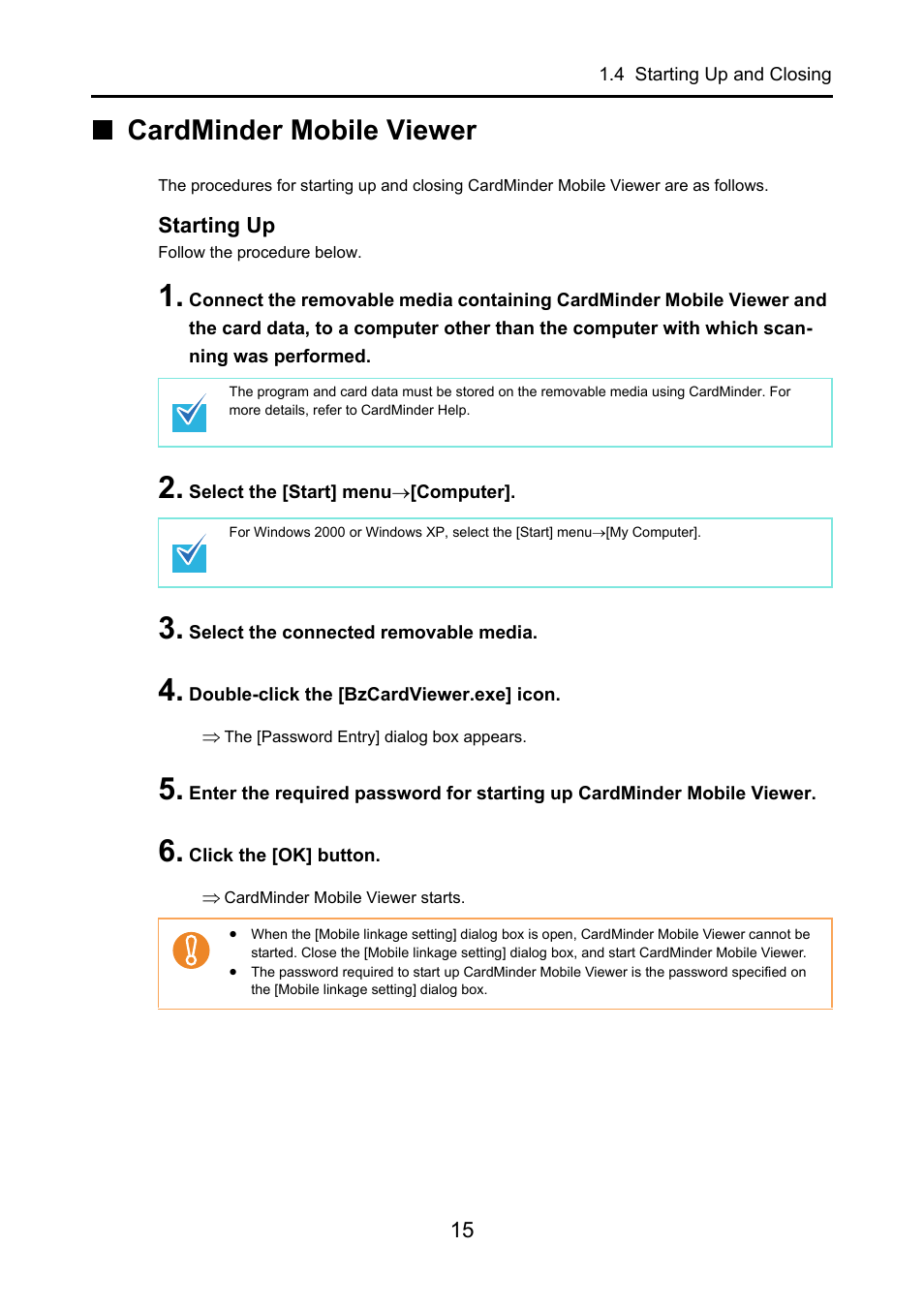 Cardminder mobile viewer | FUJITSU CardMinder P2WW-2640-01ENZ0 User Manual | Page 15 / 40