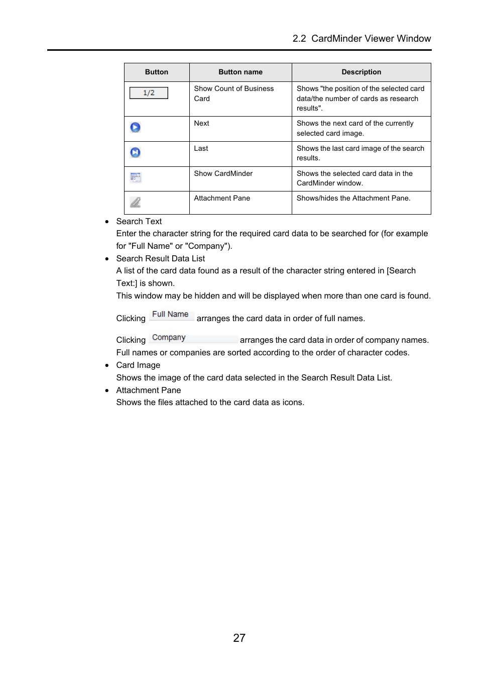 2 cardminder viewer window | FUJITSU CardMinder P2WW-2640-01ENZ0 User Manual | Page 27 / 40