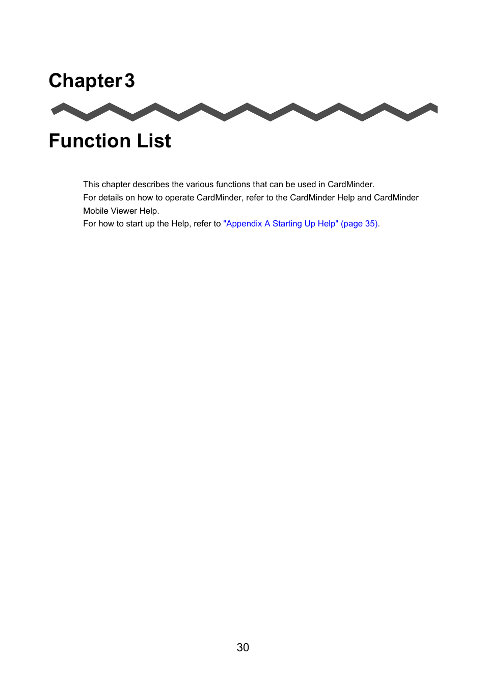 Chapter 3 function list, Chapter 3, Function list | FUJITSU CardMinder P2WW-2640-01ENZ0 User Manual | Page 30 / 40