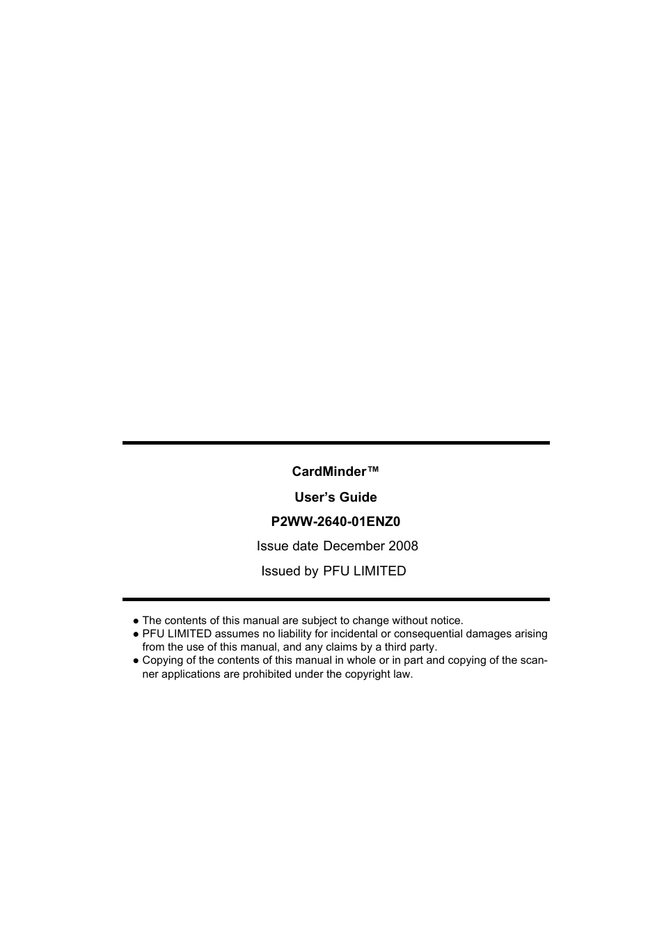FUJITSU CardMinder P2WW-2640-01ENZ0 User Manual | Page 40 / 40
