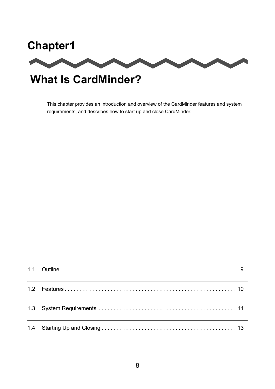 Chapter 1 what is cardminder, Chapter 1, What is cardminder | FUJITSU CardMinder P2WW-2640-01ENZ0 User Manual | Page 8 / 40