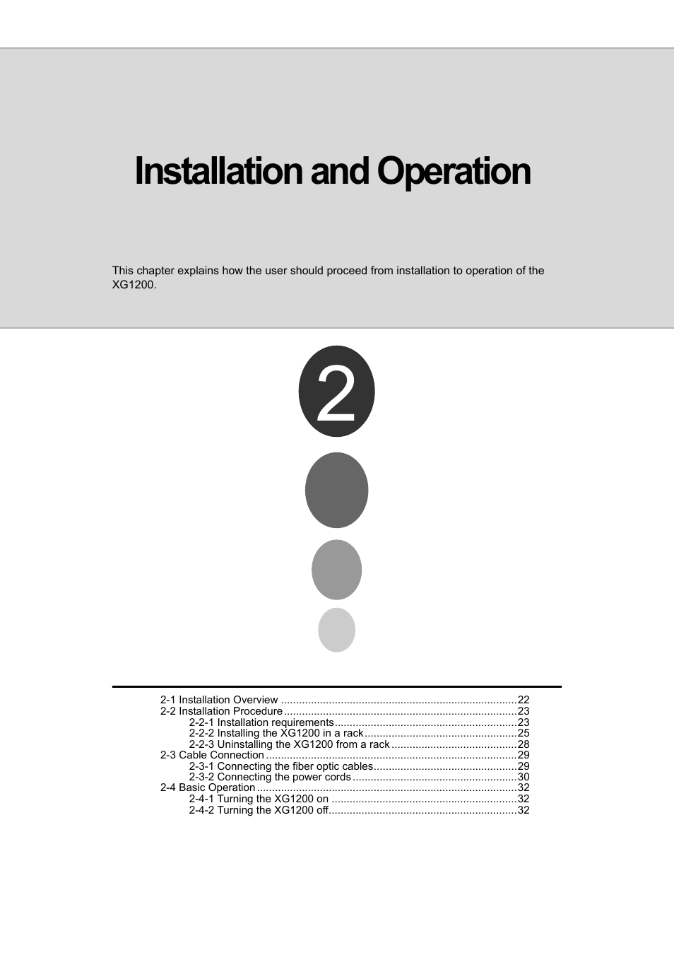 Installation and operation | FUJITSU XG1200 User Manual | Page 22 / 40