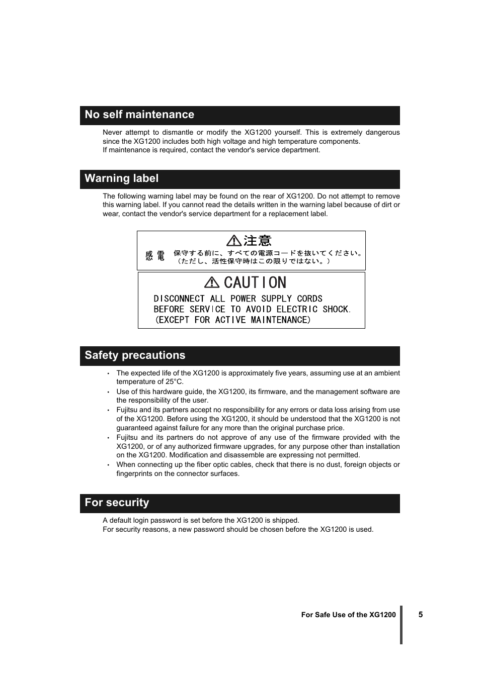 FUJITSU XG1200 User Manual | Page 6 / 40