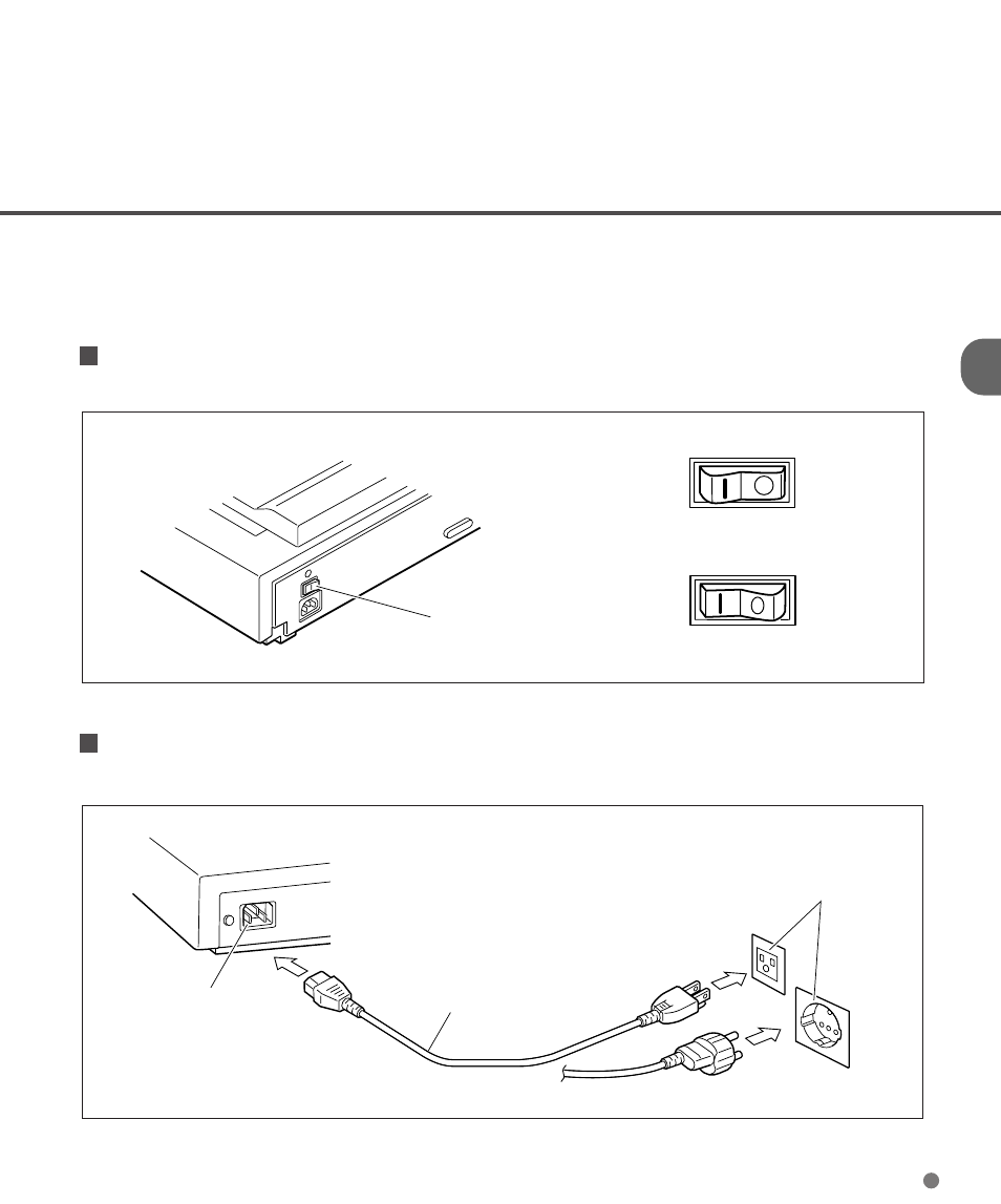 Cable connection, Cable connection -5, Connecting the power cable | Turning the power switch off | FUJITSU M3097DE User Manual | Page 28 / 70